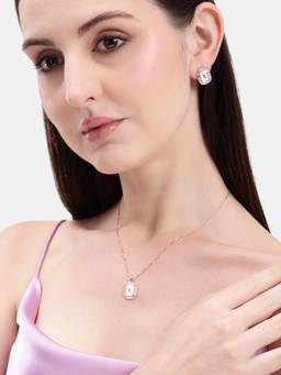 MINOUS - 925 Silver Classic Mother-Of-Pearl Jewellery Set