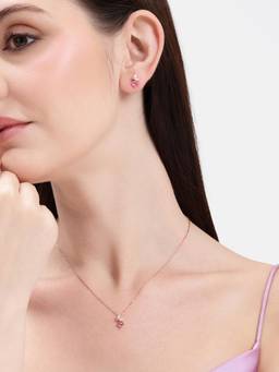 MINOUS - 925 Silver Pinkora Bloom Jewellery Set