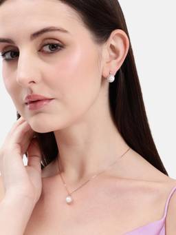 MINOUS - 925 Silver Moonveil Pearl Elegance Jewellery Set