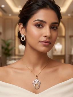 Nuyug - Aarohi Zircon Diamond Jewellery Set