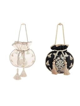 MasQ - Multi-Color Embroidered Silk Potli Bags