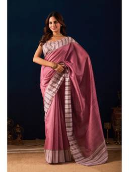 RACHNA - Maroon Cotton Silk Semi Formal Pre-Draped Saree
