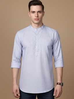 Jompers - Blue Casual Solid Short Kurta