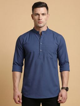 Jompers - Blue Casual Solid Short Kurta