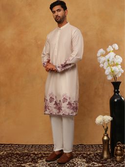 Jompers - Peach Cotton Blend Printed Kurta Pyjama