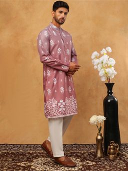 Jompers - Pink Printed Cotton Blend Kurta Pyjama Set