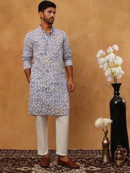 Jompers - Blue Printed and Embroidered Kurta Pyjama Set