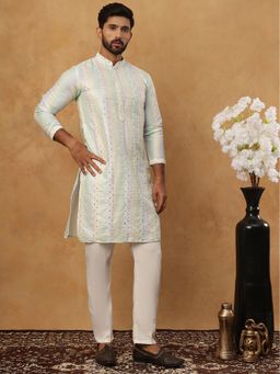 Jompers - Multi-Colour Embroidered and Mirror Work Straight Kurta Set