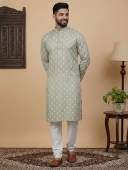 Jompers - Geometric Printed Grey Kurta with Pyjama
