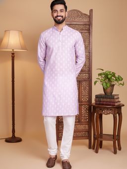Jompers - Geometric Printed Lavender Kurta with Pyjama