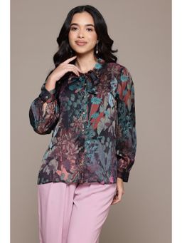 Aarke Ritu Kumar - Black Irises Shirt with Camisole (Set of 2)
