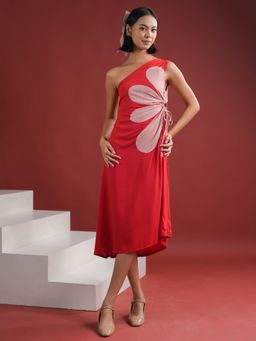 SAY - Red Floral Printed Dress