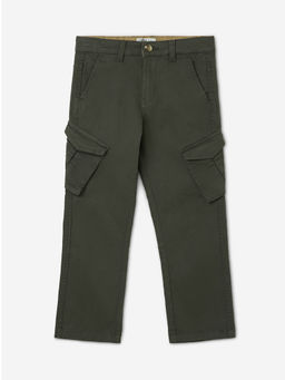 The Souled Store - Originals Solids: Forest Green Boys Cargo Pant