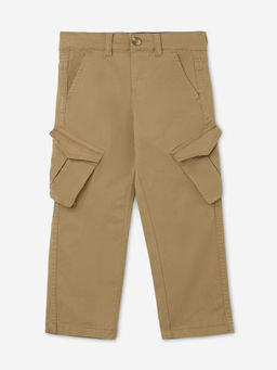 The Souled Store - Originals Solids: Dark Beige Boys Cargo Pant