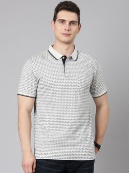 Classic Polo - Classic Off White Collar Neck Slim Fit Cotton Polo T-Shirt