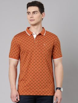 Classic Polo - Classic Rust Collar Neck Slim Fit Cotton Polo T-Shirt