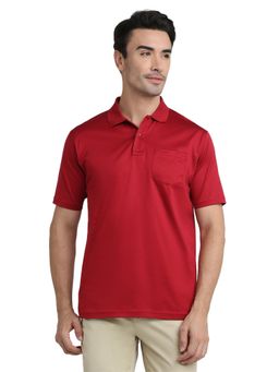 ColorPlus - Red Comfort Fit Half Sleeve Polo T-Shirt