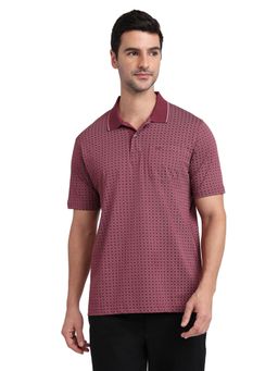 ColorPlus - Maroon Comfort Fit Half Sleeve Polo T-Shirt
