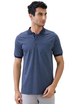 ColorPlus - Navy Blue Regular Fit Half Sleeve Polo T-Shirt