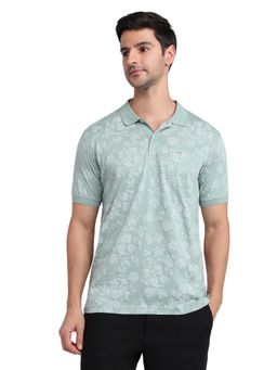 ColorPlus - Green Regular Fit Half Sleeve Polo T-Shirt