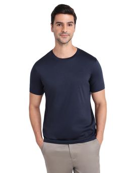 ColorPlus - Navy Blue Regular Fit Half Sleeve T-Shirt