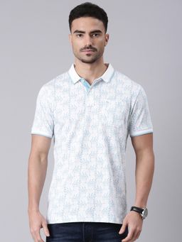 Classic Polo - Classic Blue & White Neck Slim Fit Cotton Polo T-Shirt