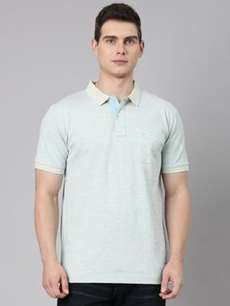 Classic Polo - Classic Grey & Blue Neck Slim Fit Cotton Polo T-Shirt