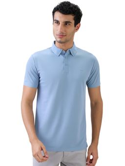 Park Avenue - Blue Slim Fit Half Sleeve Polo T-Shirt