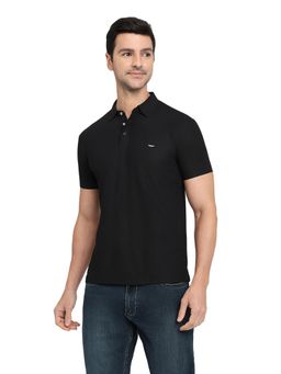Park Avenue - Black Slim Fit Half Sleeve Polo T-Shirt