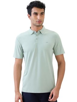 Park Avenue - Light Green Slim Fit Half Sleeve Polo T-Shirt