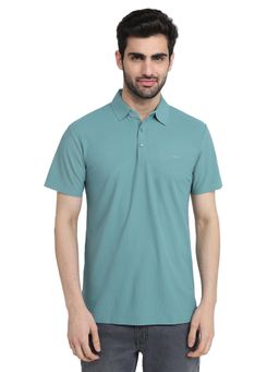 Park Avenue - Green Slim Fit Half Sleeve Polo T-Shirt