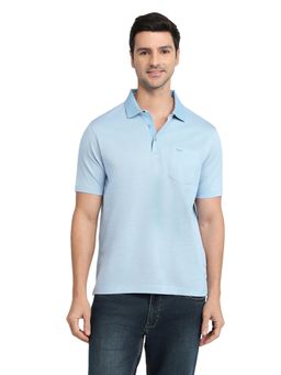 Park Avenue - Blue Slim Fit Half Sleeve Polo T-Shirt