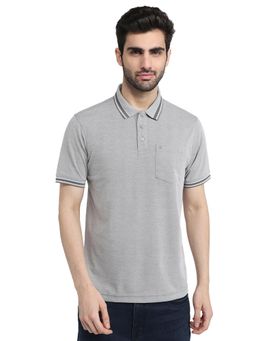 Raymond - Grey Regular Fit Half Sleeve Polo T-Shirt