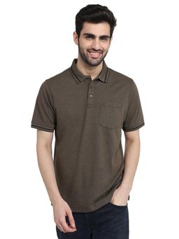 Raymond - Olive Regular Fit Half Sleeve Polo T-Shirt