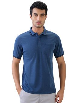 Raymond - Blue Regular Fit Half Sleeve Polo T-Shirt
