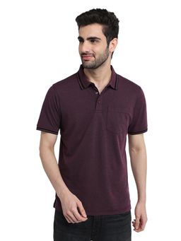 Raymond - Purple Regular Fit Half Sleeve Polo T-Shirt