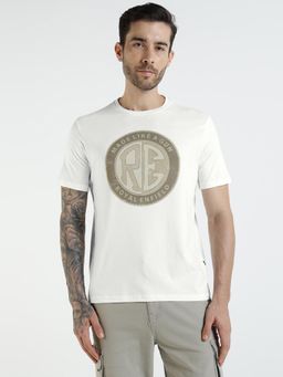 Royal Enfield - White RE Emblem Cotton Jersey Regular fit T-Shirt