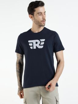 Royal Enfield - Navy Blue R Wing Logo Cotton Jersey T-Shirt