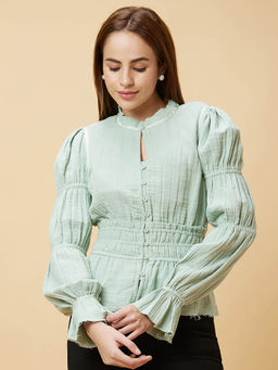 Globus - Women Green High Neck Top