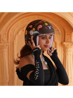 TVARRA - Daisy ISI Certified Open Face Womens Helmet - Black