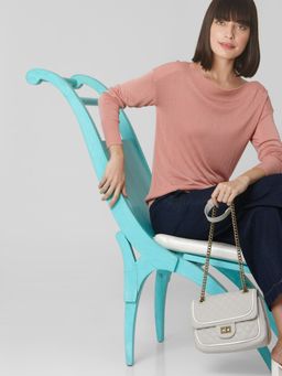 VERO MODA - Women Solid Casual Pink Sweater