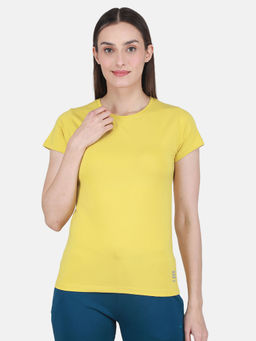 Rock.it - Yellow Solid Round Neck Top