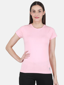 Rock.it - Peach Solid Round Neck Top