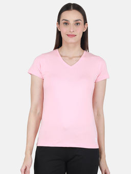 Rock.it - Peach Solid V Neck Top
