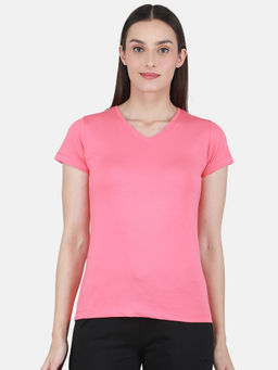 Rock.it - Coral Solid V Neck Top