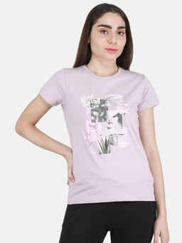 Monte Carlo - Lavender Printed Round Neck Top