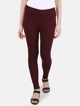 Monte Carlo - Maroon Solid Regular Fit Legging