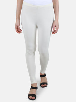 Monte Carlo - Off White Solid Regular Fit Legging