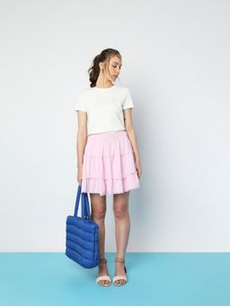 VERO MODA - White Text Embossed T-Shirt