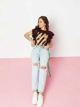 VERO MODA - Wine Graphic Print T-Shirt